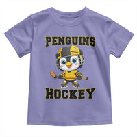 Funny Penguin Playing Ice Hockey Toddler T Shirt Winter Sports Gift - Wonder Print Shop