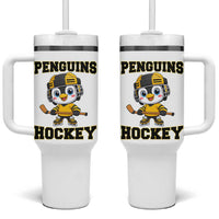 Funny Penguin Playing Ice Hockey Tumbler With Handle Winter Sports Gift - Wonder Print Shop
