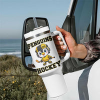 Funny Penguin Playing Ice Hockey Tumbler With Handle Winter Sports Gift - Wonder Print Shop