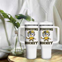 Funny Penguin Playing Ice Hockey Tumbler With Handle Winter Sports Gift - Wonder Print Shop
