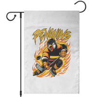 Penguin Playing Ice Hockey Garden Flag Funny Sports Fan Gift - Wonder Print Shop