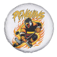 Penguin Playing Ice Hockey Spare Tire Cover Funny Sports Fan Gift - Wonder Print Shop