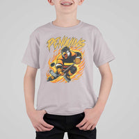 Penguin Playing Ice Hockey T Shirt For Kid Funny Sports Fan Gift - Wonder Print Shop