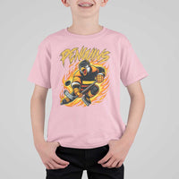 Penguin Playing Ice Hockey T Shirt For Kid Funny Sports Fan Gift - Wonder Print Shop