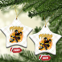 Penguin Playing Ice Hockey Ceramic Ornament Funny Sports Fan Gift - Wonder Print Shop