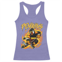 Penguin Playing Ice Hockey Racerback Tank Top Funny Sports Fan Gift - Wonder Print Shop