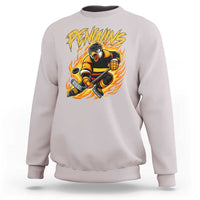 Penguin Playing Ice Hockey Sweatshirt Funny Sports Fan Gift - Wonder Print Shop