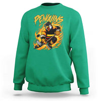 Penguin Playing Ice Hockey Sweatshirt Funny Sports Fan Gift - Wonder Print Shop