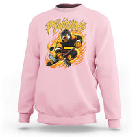 Penguin Playing Ice Hockey Sweatshirt Funny Sports Fan Gift - Wonder Print Shop