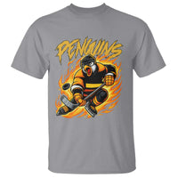 Penguin Playing Ice Hockey T Shirt Funny Sports Fan Gift - Wonder Print Shop