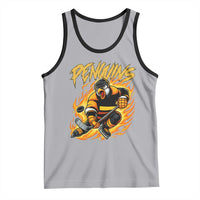 Penguin Playing Ice Hockey Tank Top Funny Sports Fan Gift - Wonder Print Shop