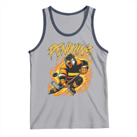 Penguin Playing Ice Hockey Tank Top Funny Sports Fan Gift - Wonder Print Shop