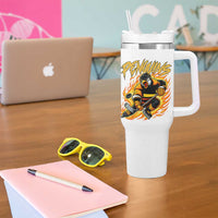 Penguin Playing Ice Hockey Tumbler With Handle Funny Sports Fan Gift - Wonder Print Shop