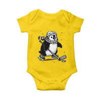 Cute Penguin Playing Ice Hockey Baby Onesie Funny Sports Lover Gift - Wonder Print Shop