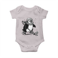 Cute Penguin Playing Ice Hockey Baby Onesie Funny Sports Lover Gift - Wonder Print Shop