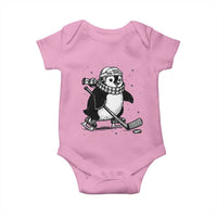 Cute Penguin Playing Ice Hockey Baby Onesie Funny Sports Lover Gift - Wonder Print Shop