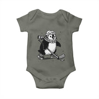 Cute Penguin Playing Ice Hockey Baby Onesie Funny Sports Lover Gift - Wonder Print Shop