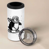 Cute Penguin Playing Ice Hockey 4 in 1 Can Cooler Tumbler Funny Sports Lover Gift - Wonder Print Shop