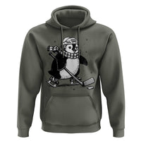 Cute Penguin Playing Ice Hockey Hoodie Funny Sports Lover Gift - Wonder Print Shop
