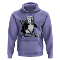 Cute Penguin Playing Ice Hockey Hoodie Funny Sports Lover Gift - Wonder Print Shop