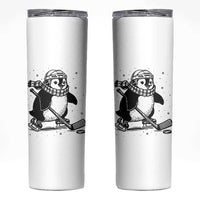 Cute Penguin Playing Ice Hockey Skinny Tumbler Funny Sports Lover Gift - Wonder Print Shop