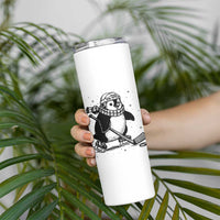 Cute Penguin Playing Ice Hockey Skinny Tumbler Funny Sports Lover Gift - Wonder Print Shop