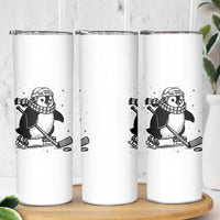 Cute Penguin Playing Ice Hockey Skinny Tumbler Funny Sports Lover Gift - Wonder Print Shop