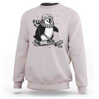 Cute Penguin Playing Ice Hockey Sweatshirt Funny Sports Lover Gift - Wonder Print Shop