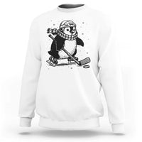 Cute Penguin Playing Ice Hockey Sweatshirt Funny Sports Lover Gift - Wonder Print Shop