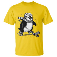 Cute Penguin Playing Ice Hockey T Shirt Funny Sports Lover Gift - Wonder Print Shop