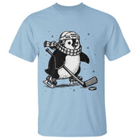 Cute Penguin Playing Ice Hockey T Shirt Funny Sports Lover Gift - Wonder Print Shop