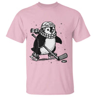 Cute Penguin Playing Ice Hockey T Shirt Funny Sports Lover Gift - Wonder Print Shop