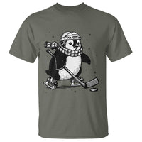 Cute Penguin Playing Ice Hockey T Shirt Funny Sports Lover Gift - Wonder Print Shop