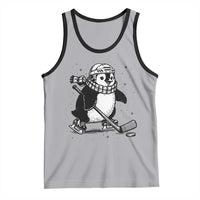Cute Penguin Playing Ice Hockey Tank Top Funny Sports Lover Gift - Wonder Print Shop