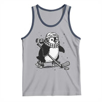 Cute Penguin Playing Ice Hockey Tank Top Funny Sports Lover Gift - Wonder Print Shop