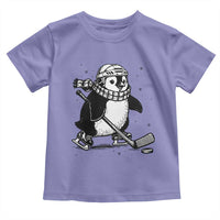 Cute Penguin Playing Ice Hockey Toddler T Shirt Funny Sports Lover Gift - Wonder Print Shop