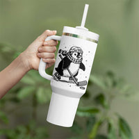 Cute Penguin Playing Ice Hockey Tumbler With Handle Funny Sports Lover Gift - Wonder Print Shop