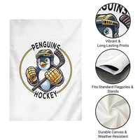 Funny Penguin Hockey Player Garden Flag Gift For Animal Lovers - Wonder Print Shop