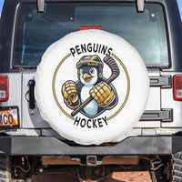 Funny Penguin Hockey Player Spare Tire Cover Gift For Animal Lovers - Wonder Print Shop