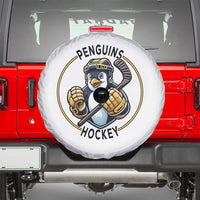 Funny Penguin Hockey Player Spare Tire Cover Gift For Animal Lovers - Wonder Print Shop