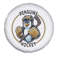 Funny Penguin Hockey Player Spare Tire Cover Gift For Animal Lovers - Wonder Print Shop