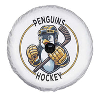 Funny Penguin Hockey Player Spare Tire Cover Gift For Animal Lovers - Wonder Print Shop