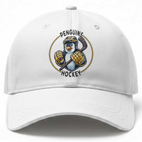 Funny Penguin Hockey Player Baseball Cap Gift For Animal Lovers