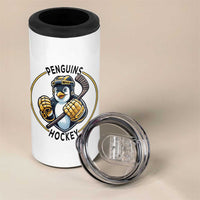 Funny Penguin Hockey Player 4 in 1 Can Cooler Tumbler Gift For Animal Lovers - Wonder Print Shop