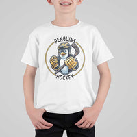 Funny Penguin Hockey Player T Shirt For Kid Gift For Animal Lovers - Wonder Print Shop