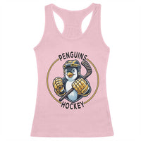 Funny Penguin Hockey Player Racerback Tank Top Gift For Animal Lovers - Wonder Print Shop