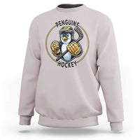 Funny Penguin Hockey Player Sweatshirt Gift For Animal Lovers - Wonder Print Shop