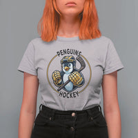 Funny Penguin Hockey Player T Shirt For Women Gift For Animal Lovers - Wonder Print Shop