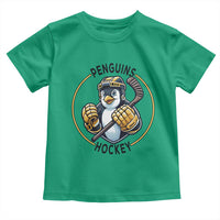 Funny Penguin Hockey Player Toddler T Shirt Gift For Animal Lovers - Wonder Print Shop