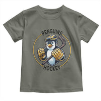 Funny Penguin Hockey Player Toddler T Shirt Gift For Animal Lovers - Wonder Print Shop